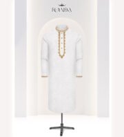 Jacquard Cotton Embroidery Panjabi (White)