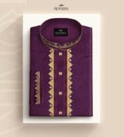 Jacquard Cotton Embroidery Panjabi (Royal Purple)