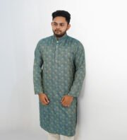 Royaleka Printed Panjabi (Cool Ash) - Image 2