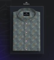 Royaleka Printed Panjabi (Cool Ash)