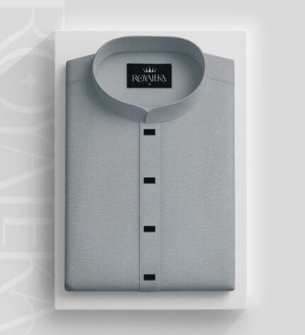 Premium Microstitch Solid Panjabi (Ash color)