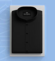 Premium Microstitch Solid Panjabi (Black)