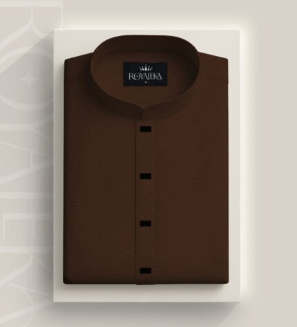 Premium Microstitch Solid Panjabi (Coffee)