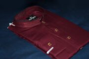 Premium 100% Cotton Panjabi (Maroon) - Image 2
