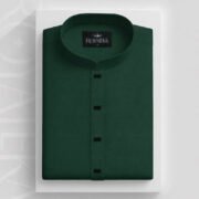 Premium Microstitch Solid Panjabi (Dark Green)
