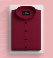 Premium Microstitch Solid Panjabi (Maroon)