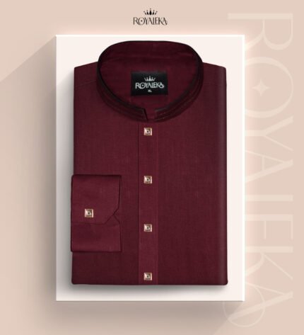 Premium 100% Cotton Panjabi (Maroon)