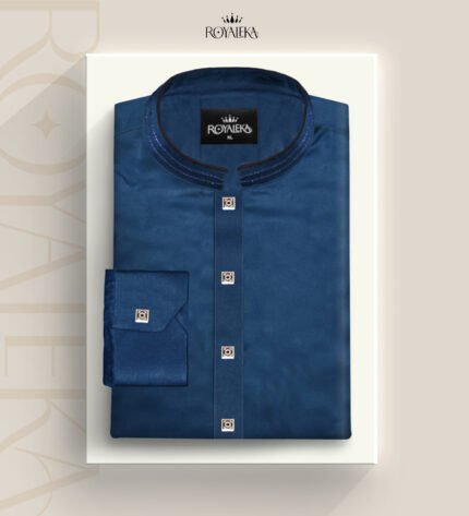 Premium 100% Cotton Panjabi (Teal Blue)