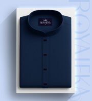 Premium Microstitch Solid Panjabi (Navy Blue)