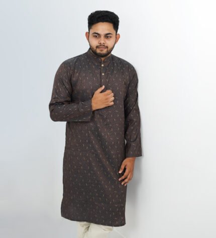 Royaleka Printed Panjabi (Coffee)