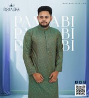 Royaleka Printed Panjabi (Green Pattern)