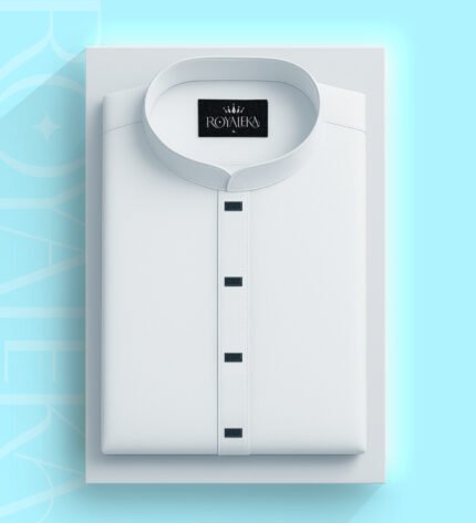 Premium Microstitch Solid Panjabi ( White)