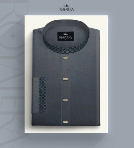 Premium Wool Cotton Panjabi (Ash Color)