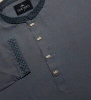 Premium Wool Cotton Panjabi (Ash Color) - Image 2