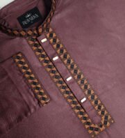 Premium Wool Cotton Panjabi (Coffee) - Image 2