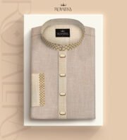 Premium Wool Cotton Panjabi (Cream)