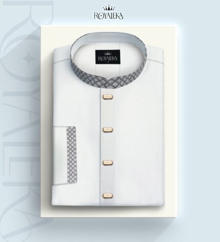 Premium Wool Cotton Panjabi (White)