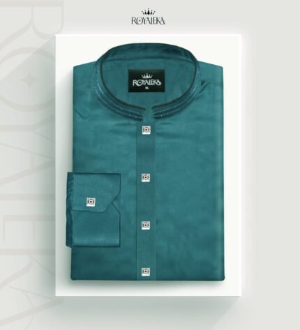 Premium 100% Cotton Panjabi (Teal Blue)
